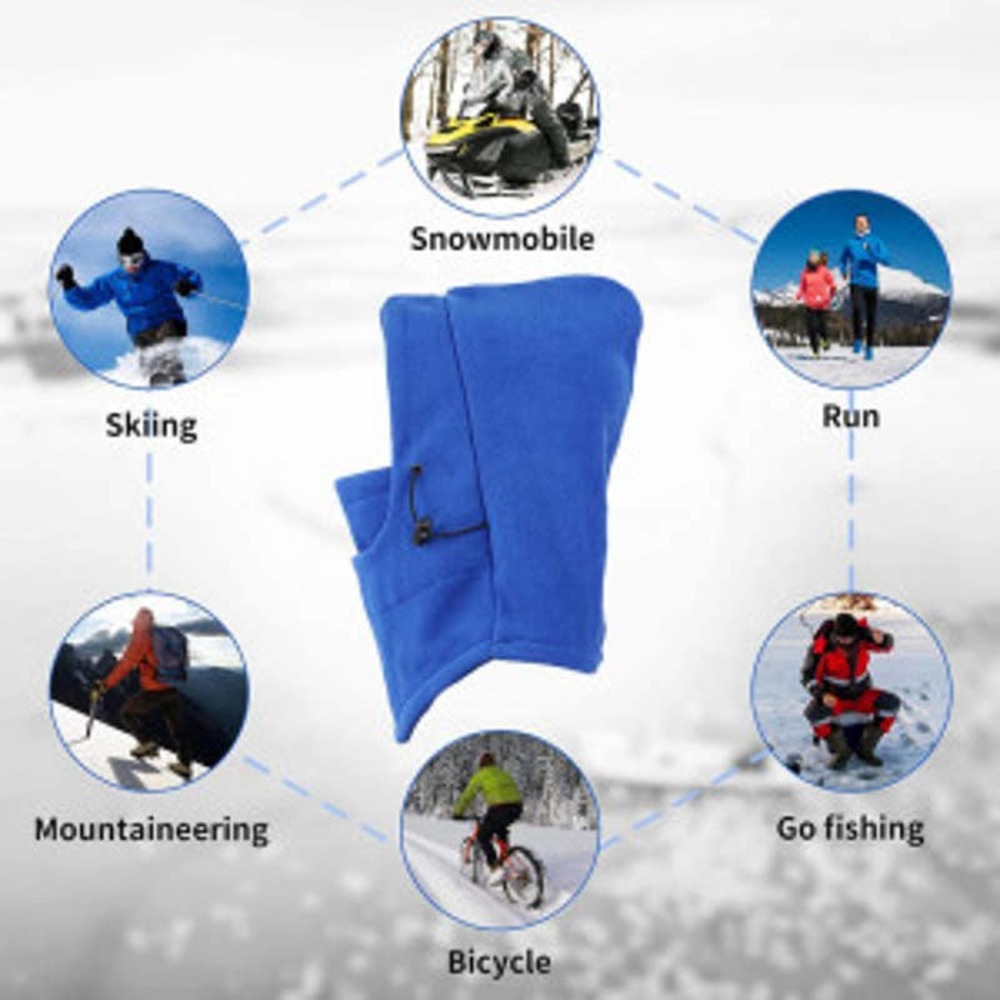 Adult sz Fleece 3 in 1 Multifunction Thermal Windproof Full Face Mask Cover